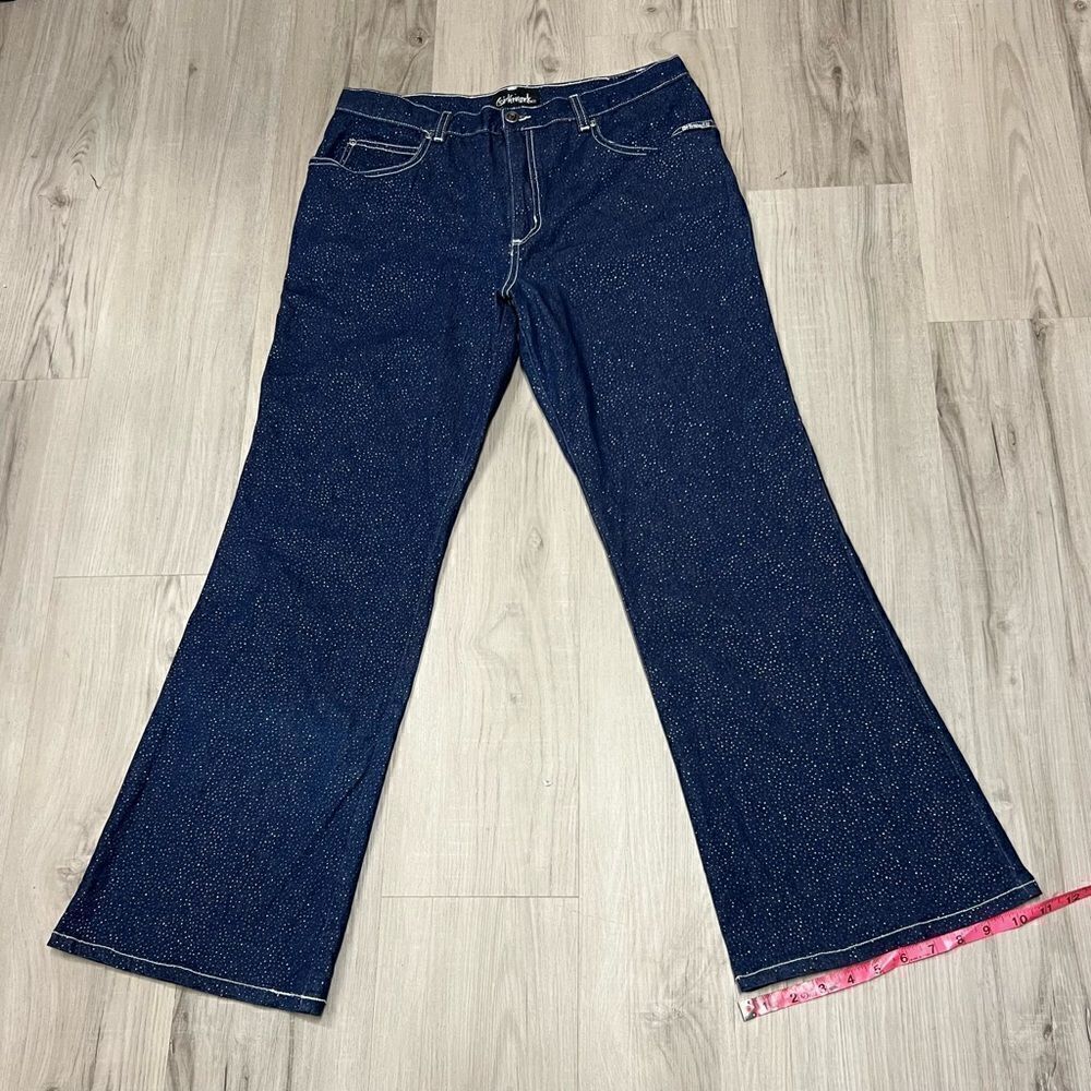 Girlfriends LA vintage y2k deadstock bootcut sparkly jeans NWOT Sz 15 stretchy - Picture 9 of 14